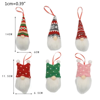 6pcs Kalėdų Beveidis Lėlės, Dekoracijos švedijos Gnome Tomte Žaislas pakibęs Medis 67JB