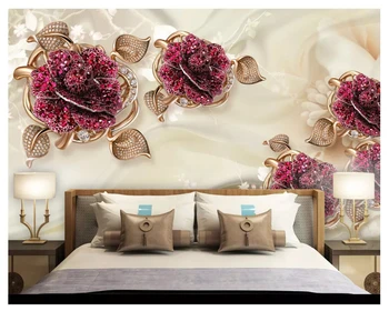Beibehang Užsakymą mados dekoratyvinis dažymas papel de parede tapetai Europos prabangos noble jewelry gėlių TV foną behang