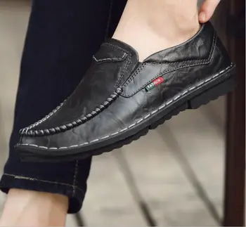 JX682 Vyrų natūralios Odos Bateliai Slydimo Ant tikros Odos Mokasīni, Mens Batai Mokasinai italų Dizainerio Batus zapatos de hombre