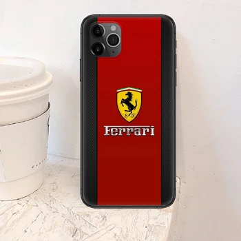 Sportinis automobilis Ferrari arklių Telefono dėklas Skirtas Iphone 4, 4s, 5 5S SE 5C 6 6S 7 8 Plus X XS XR 11 12 Mini Pro Max 2020 juoda Korpuso