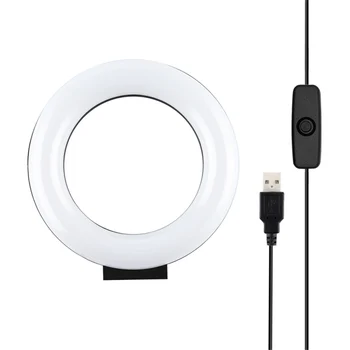 4.7 Colių LED Selfie Šviesos Žiedas Su Trikoju Nustatyti Live Stream Makiažas 6500K Nešiojamų Kabelio ilgis 1,5 m