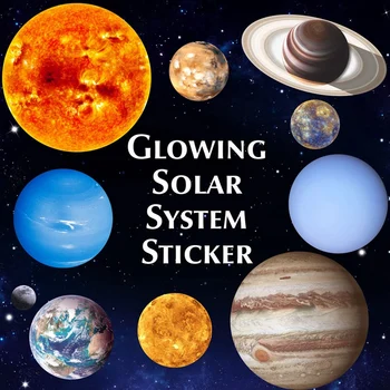 10 Vnt Planetos Saulės Sistemos Liuminescencinės Sienų Lipdukai Visatos, Planetos, Galaktikos Vaikų Kambario, Miegamojo Šviesos Sienų Lipdukai Gruodis