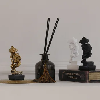 Miniatiūrinė Skulptūra Ornamentu Dervos Tyla-Aukso Statula Namų Puošybai Baldai Šiuolaikinio Meno Amatų Biuro Apdailos Dovanos