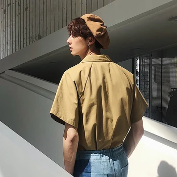 2018 m. Vasaros BF vėjo trumpas rankovės marškinėliai vyriški korėjos versija tendencija asmenybės laisvalaikio diržas laisvas colių marškinėliai