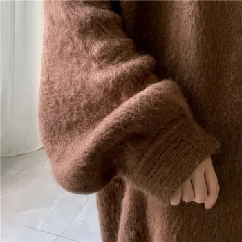Utumn žiemos megztinis paltai famale naujų 2020 m. Moterų sutirštės šiltas kintted cardigan prarasti derliaus dydį, a