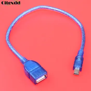 30cm mini USB 5pin male į USB 2.0 moterų Prijungimo laidas T sąsaja OTG kabeliu Automobilių garso U disko adapteris MP3 keitiklis