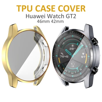 Smart Žiūrėti Raštas Atveju, Huawei GT2 46mm 42mm Smartwatch Atvejais su Electroplate TPU Raštas Padengti Visą Apsauginį kiautą