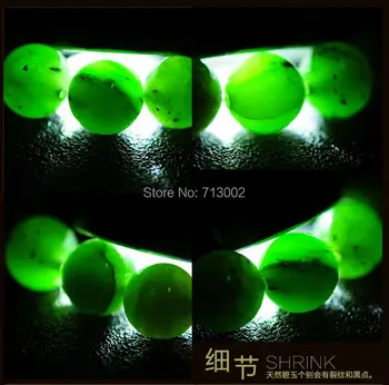 9.4 mm Green Jade jasper Bangle jadite apyrankę Mala Granulių Pobūdžio Bauda akmuo
