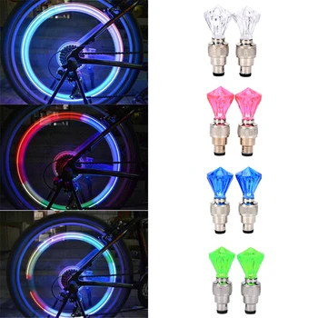 Naujas 2x rombo Formos, Automobilių transporto nuoma bicyle Padangų Vožtuvas Dangteliai LED šviesos dviračių padangos dujų pelės lempos