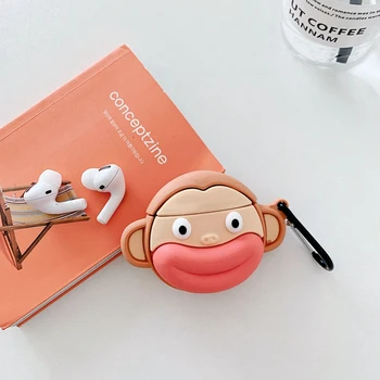 Creative 3D Juokinga Didelė Burna Beždžionė Raštas Silikono Atveju Padengti Airpods 1 2 Pro 