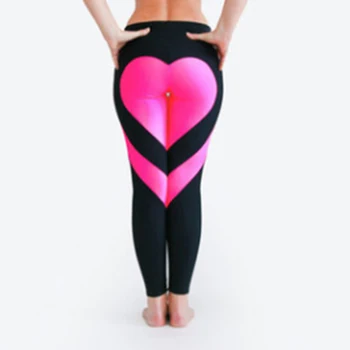2019 m. Rudenį Naujų Moterų 3D Modelio Širdžiai Miela Antblauzdžiai Prakaito Kelnės Slim Elastingumą Antblauzdžiai Fitneso Treniruotės Kelnės 7 Spalvų