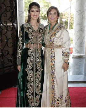 Prabanga Plius Dydis Gėlių Musulmonų Vakaro Suknelės Arabų Dubai Stilius Maroko Kaftan Gėlių Siuvinėjimas Ilgomis Rankovėmis Ilgai Arabija Suknelė