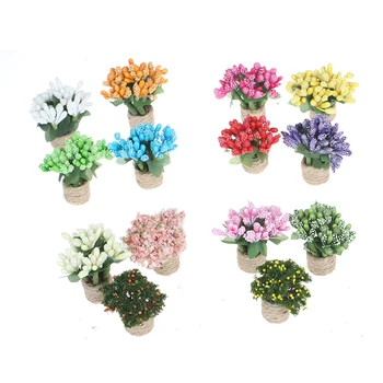Mini Gėlių Vazoninių Ekologiškų Augalų Puodą Modeliavimas Vazoninių augalų, 1:12 Lėlių Miniatiūriniai Lėlių Namai, Baldai, Namų Dekoro