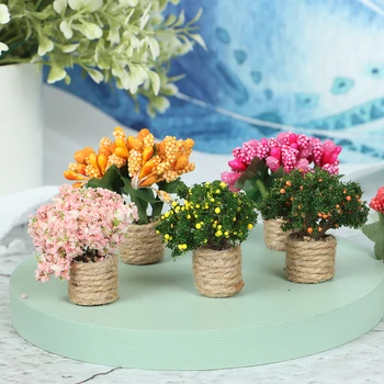 Mini Gėlių Vazoninių Ekologiškų Augalų Puodą Modeliavimas Vazoninių augalų, 1:12 Lėlių Miniatiūriniai Lėlių Namai, Baldai, Namų Dekoro