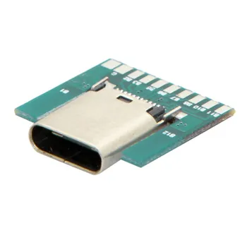 USB 3.1 C Tipo prizas femelle connecteur Tipas SMT avec carte de grandinės imprimé bricolage 24pin
