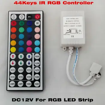 44 Klavišai LED IR RGB Controler For RGB 5050 SMD 3528 LED Juostelės Šviesos Reguliatorius IR Nuotolinio valdymo Reguliatorius Input DC12V 6A nemokamas pristatymas