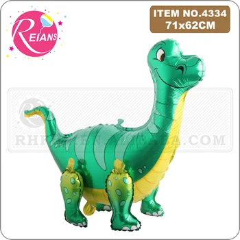 3D dinozaurai balionai folija stovi žalias dinozauras tanystropheus dragon gimtadienio deco šalies prekių berniukas vaikams, žaislai, helio globals