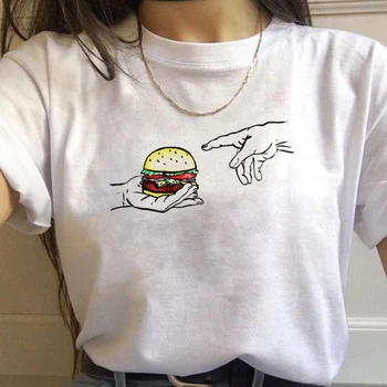 Mikelandželas Estetinės viršuje tees femme atsitiktinis tumblr pora drabužių japonijos spausdinti marškinėlius harajuku kawaii harajuku