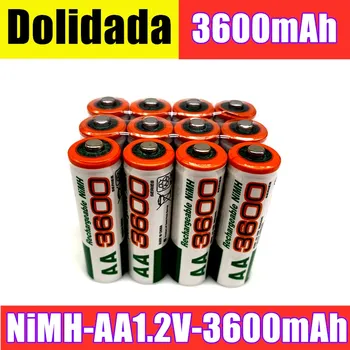 2020 Dolidada naujas AA baterija 3600 mAh įkraunamos baterijos, 1.2 V Ni-MH AA baterijos, tinkančios laikrodžių, pelės, kompiuterių