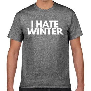 Topai Marškinėliai Vyrams, nekenčiu žiemos, O-Kaklo Derliaus Geek Medvilnės Vyrų Marškinėlius XXXL