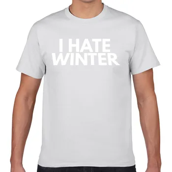 Topai Marškinėliai Vyrams, nekenčiu žiemos, O-Kaklo Derliaus Geek Medvilnės Vyrų Marškinėlius XXXL