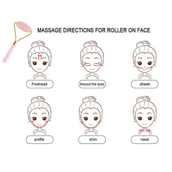 Natūralus Rožių Kvarco Roller Begarsis Lieknėjimo Face Lift Massager Jade Roller Veido Masažas Akmens Grožis Kosmetikos Rinkinys Moterims