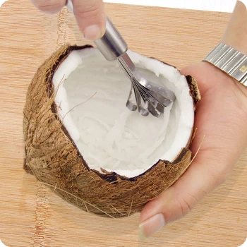 Vanzlife kūrybos nerūdijančio plieno trintų kokoso peilis namų kokoso tarka grandymo kokoso mėsos grandiklis, žuvies, vaisių obliavimas