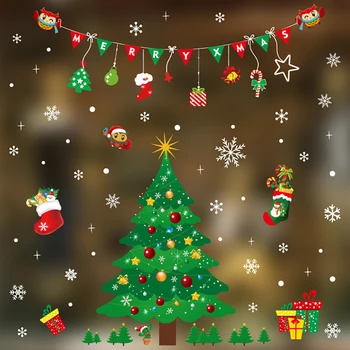 1pcs Linksmų Kalėdų Senelio Lango Siena Lipdukas Kalėdinė Dekoracija Namuose 2020 Kalėdų Papuošalai Kalėdos Nauji Metai 2021