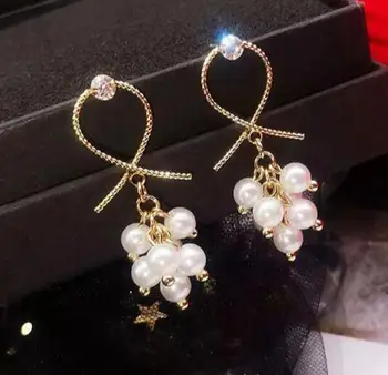 Naujas Korėja auskarai Grakštus auskarai Moterims, merginoms aukso kabančios auskarai gimtadienio dovanos