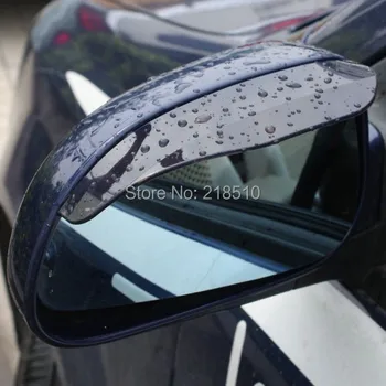 2vnt Lankstus PVC Automobilio galinio vaizdo Veidrodėlis, Lietaus Atspalvį Rainproof Peiliukai (Juoda)