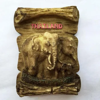 Tailande dramblys kelionės paramos šaldytuvas Tailando turizmo suvenyrų medienos senojo magnetinio stick