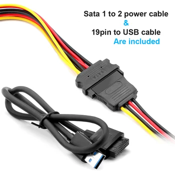 USB 3.0 PCI-E Išplėtimo Plokštę 5 Uostai Koncentratorius Adapteris, Išorinis Valdiklis Express 19Pin USB Kabelis SATA Maitinimo Jungties Laidas