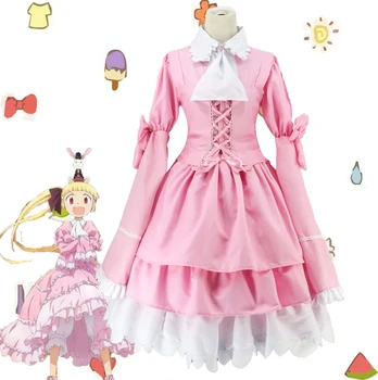 Naujas Anime, Alisa, Kad Zouroku Cosplay Lolita Pink Tarnaitė Suknelė Saldus ir Mielas Lolita Palace Moters, Merginos Japonijos Suknelė