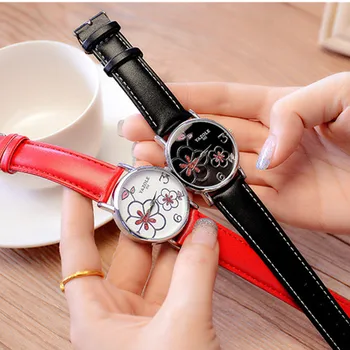 Moterų Laikrodžiai 2020 Naujas Stilingas YAZOLE Elegantiškas Gėlių Riešo Žiūrėti Oda Watchband Ponios Kvarcinis Laikrodis reloj mujer