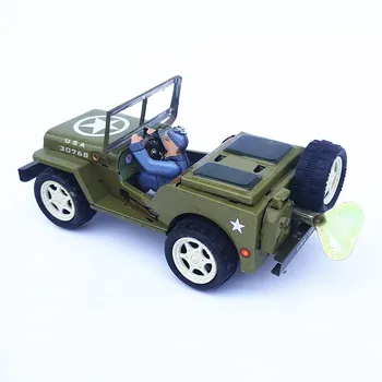 [Temila] Suaugusiųjų Kolekciją Retro Vėjo iki žaislas Metalo Skardos Jeep modelis Mechaninė žaislas Prisukamas žaislas duomenys modelis vaikai dovana