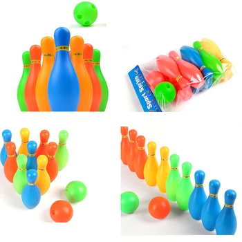 1Set Aukštis Vaikai Plastikinių Boulingo Rinkinį Mini Sąveika Laisvalaikio Švietimo Žaislai su Kamuoliu ir Smeigtukai Vaikams, Juokingi sporto žaislas