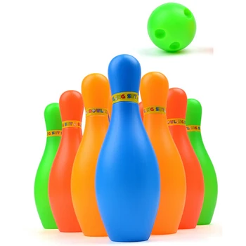 1Set Aukštis Vaikai Plastikinių Boulingo Rinkinį Mini Sąveika Laisvalaikio Švietimo Žaislai su Kamuoliu ir Smeigtukai Vaikams, Juokingi sporto žaislas