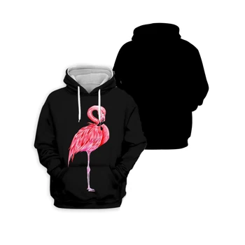 Jav Dydis Pavasarį Moteris Vyrų Hoodies 3D Atspausdintas Flamingo Megztiniai Megztinis Pora Drabužių Streetwear Atsitiktinis sportiniai Kostiumai