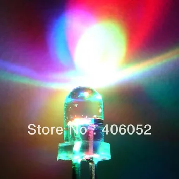 1000PCS/daug skaidrus apvalus skrybėlę 5MM led blykstė spalvotų diodų automatinė mirksi 0.07 W 3.2-3.4 V