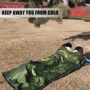 Lauko Avarinė Gelbėjimo miegmaišį Daugkartinio naudojimo Antklodė Išgyvenimo Žygiai Šiltas Laikyti Maišelį Kempingas Antklodė Gelbėjimo Šilumos X4H9