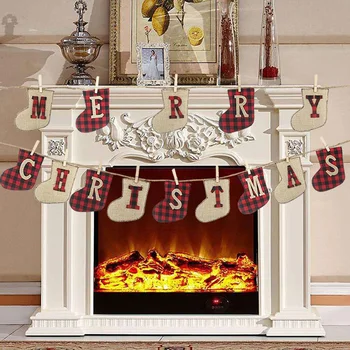 KARŠTO Linksmų Kalėdų Reklama už kanapės Kojinių Formos Kalėdinė Dekoracija Unikalus Rankomis Siuvami Kalėdų Dekoro TI99