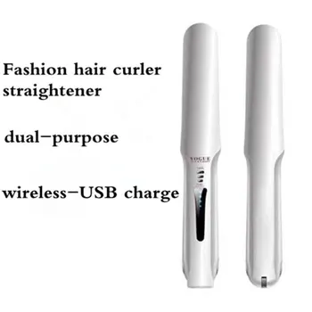 Garbanoti Geležies USB Butas Geležies Belaidės Mini Įkrovimo Priemonė, Curler Belaidžius Plaukų ištiesinimo priemonės