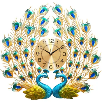 Vintage Gold Diamond 3D Sieniniai Laikrodžiai Amatų Papuošalai kambarį apdaila Povas Sieniniai Laikrodžiai Tyli Sieniniai Laikrodžiai Kambarį