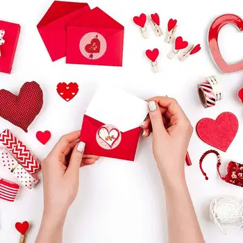 500 Valentino Diena Lipdukai Meilės Apdailos Lipdukas, Etiketė Širdis Laiminga Šalis, Vestuvių Priedai W1B4