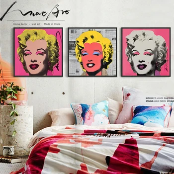 Pop art marilyn monroe Portretas Kino žvaigždė drobė sienos menas nuotraukas kambarį Namo Apdaila naujos karšto parduoti Andiwojo