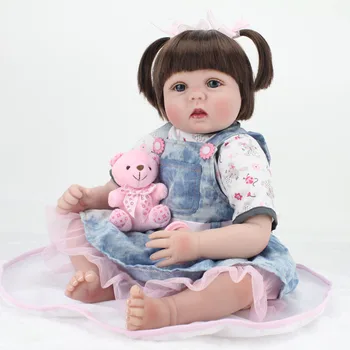 Bebe atgimsta Lėlės 22inch tikroviška mergina atgimsta bamblys silikono vinilo kūdikių lėlės, žaislai, dovanos