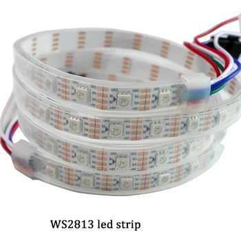 5m/daug WS2813 led pikselių juostelės šviesos;Dual-signalas ;30/60 taškų/led/m,WS2812B Atnaujinti;DC5V,IP30/IP65/IP67,Juoda/Balta PCB