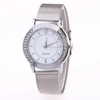 Prabangos Prekės moteriški žiūrėti Crystal Golden Nerūdijančio Plieno Kvarcinis Analoginis moterys žiūrėti moterų laikrodis Laikrodžiai montres femmes #L05