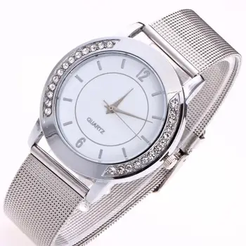 Prabangos Prekės moteriški žiūrėti Crystal Golden Nerūdijančio Plieno Kvarcinis Analoginis moterys žiūrėti moterų laikrodis Laikrodžiai montres femmes #L05