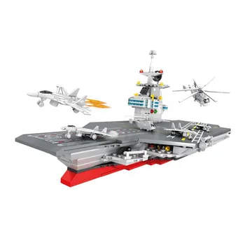 Švietimo blokai Jūrmylių Serijos Modelio Orlaivių Carrier921PCS Vaikų Karinių Surinkti Blokai Žaislai